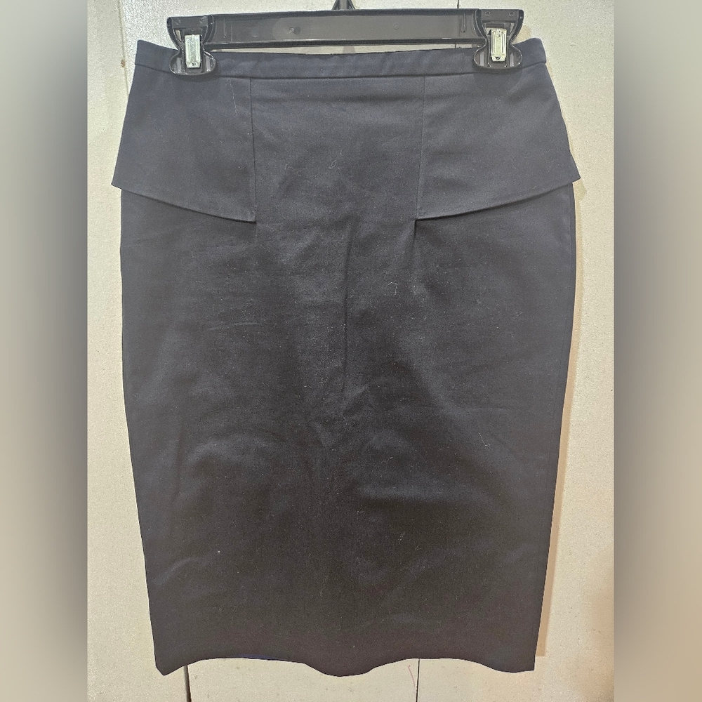 Pure Collection women's navy peplum pencil skirt